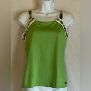 Athleta Green Tank Top with Striped Straps